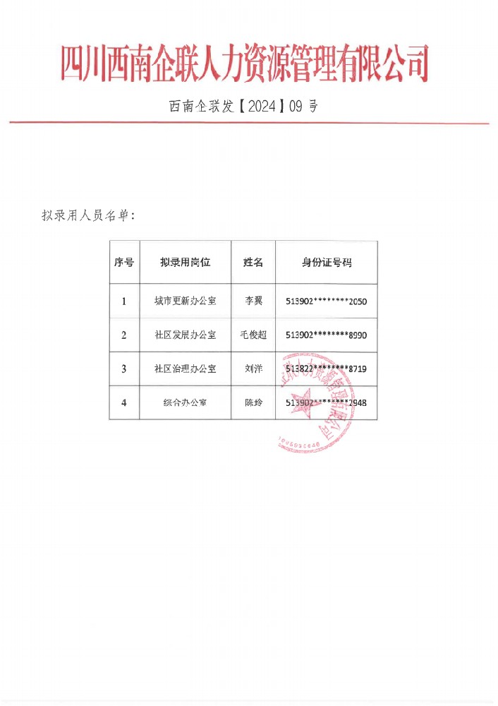 關于公開招聘成都東部新區丹景街道辦事處編外(wài)人員 拟錄用人員公示公告